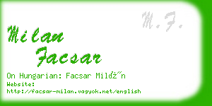 milan facsar business card